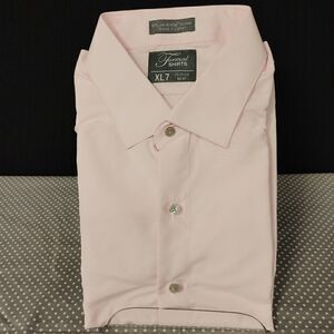 PINK REGULAR FIT MICROFIBER TUXEDO SHIRT